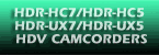 Accessories for HDR-HC7, HDR-HC5, HDR-UX7, HDR-UX5 High Definition Camcorders.