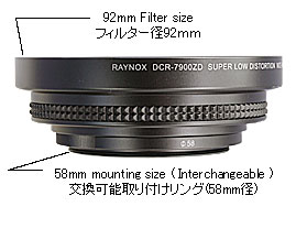 RAYNOX DCR-7900ZD SLDワイド(広角)コンバージョンレンズ 0.79x